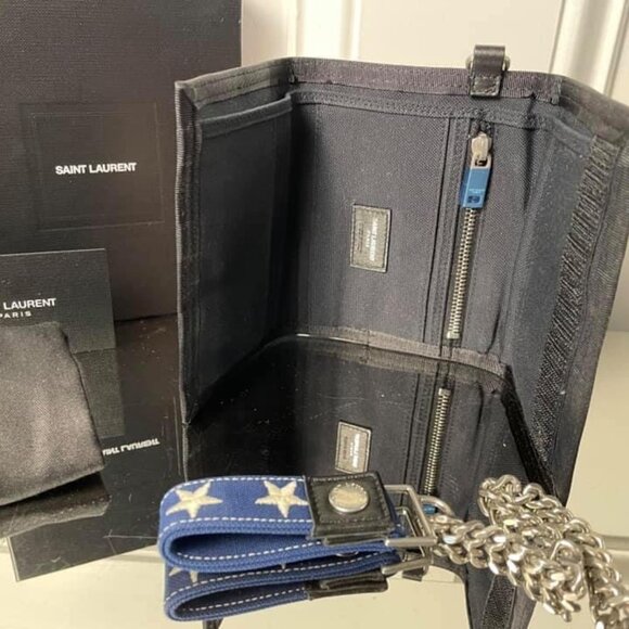 Saint Laurent Canvas Bifold Wallet America Flag Made in Italy - Picture 4 of 7